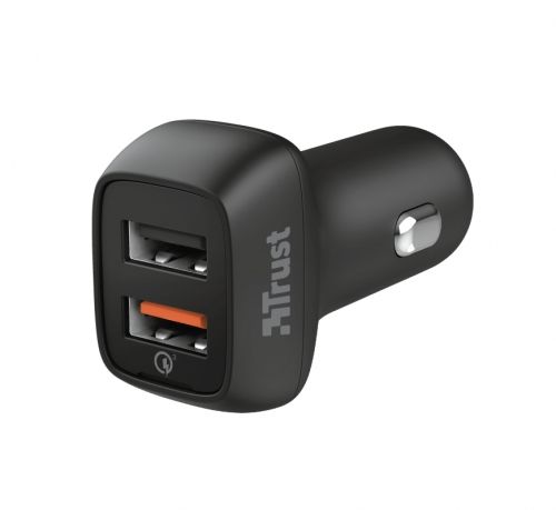 Зарядно устройство TRUST Qmax USB A+A Car Charger QC3 30W