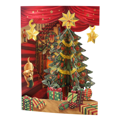 Картичка Christmas Tree, Swing Cards with foil