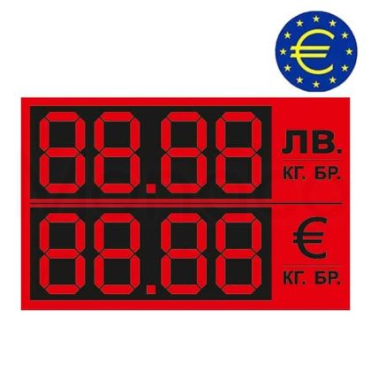 Ценови етикети ЛВ EURO, 60x38mm ЧЕРВЕН