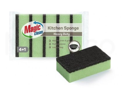 Magic Clean гъба домакинска Супер сила – за печки, скари и грил, 4+1 броя