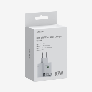 Зарядно устройство, HikVision GaN Fast Charger 2C 67W, с прибиращ се USB-C кабел